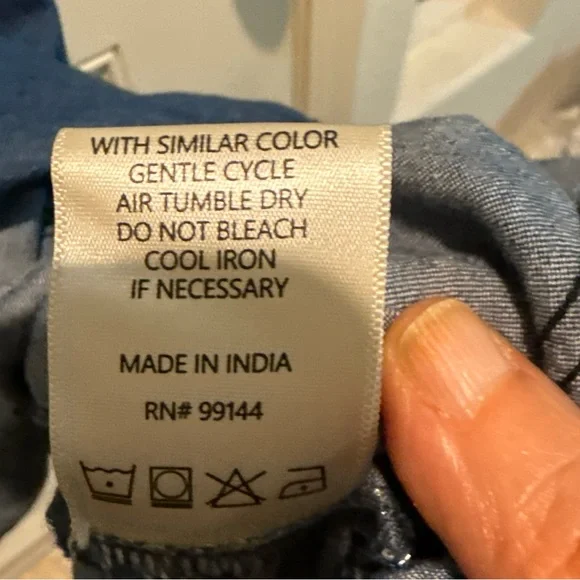 Lapis Blue Denim Maxi Dress Cottage Core - Picture 5 of 8